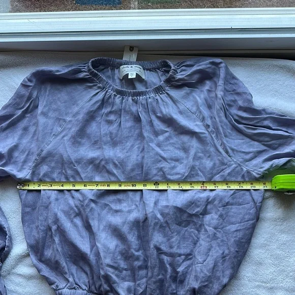 Anthropologie Purple Ruffled Long Sleeve Blouse - Picture 6 of 7